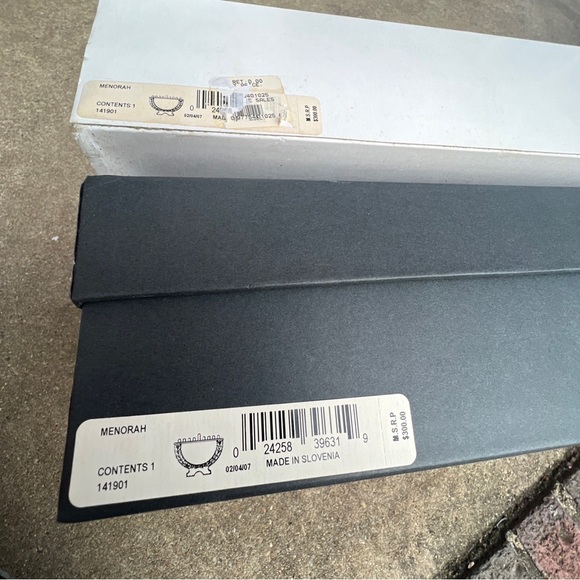 Waterford MENORAH Laurel Leaf Crystal & Polished Brass Hanukkah Judaica New Box - Picture 6 of 8